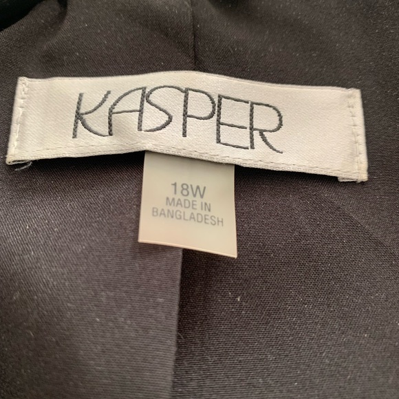 Kasper 18W Houndstooth-Plaid Longline Blazer Black/Vanilla Ice New no Tag - Picture 4 of 12